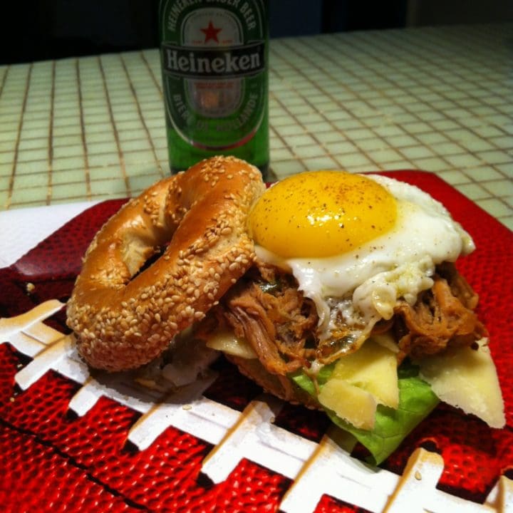 Bagel au porc effiloché & fromage