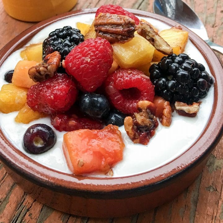Salade de fruits au sirop de miel