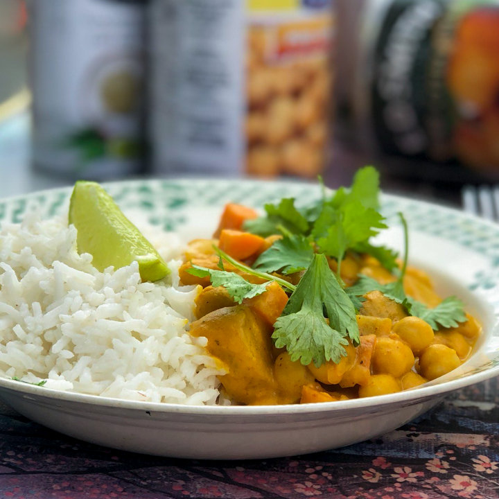 Curry aux pois chiches et citrouille en "can"